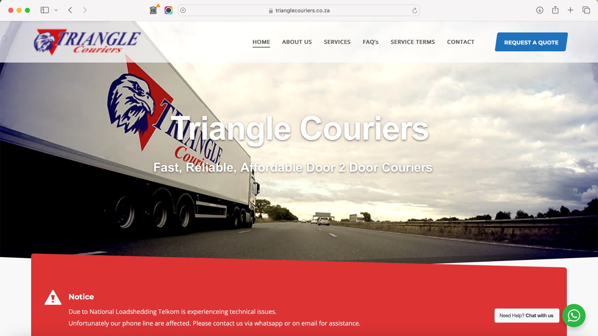 Triangle Courier Website